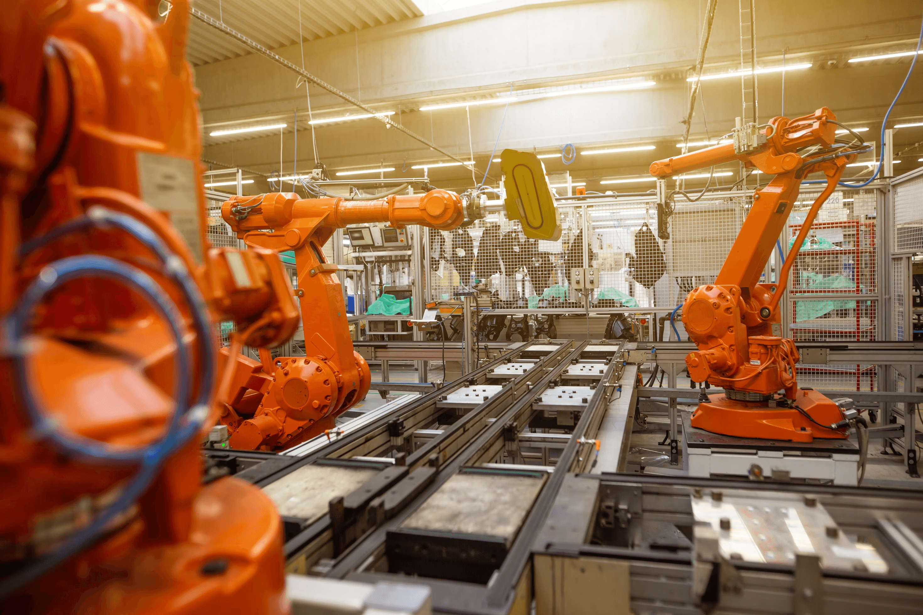 Robots in a factory